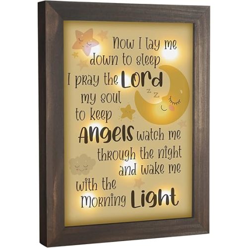 Baptism Gifts for Baby - Christening Gifts for Girls and Boys, Nursery Decor Night Light - Now I Lay Me Down to Sleep