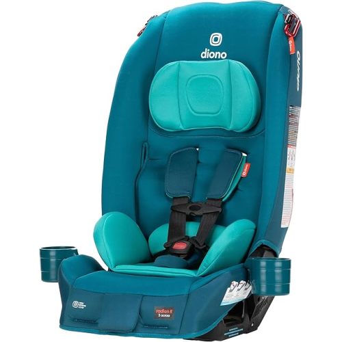 Diono Radian 3R, All-in-One Convertible Car Seat, Rear and Forward Facing, 10 Years 1 Car Seat, Slim Fit 3 Across, Blue Razz Ice
