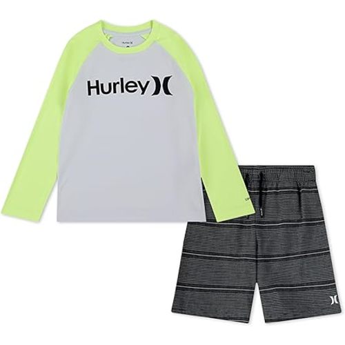Hurley Boys' Baby and Toddler Boys' Swim Suit 2-piece Outfit Set