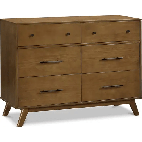 DaVinci Otto 6-Drawer Baby Dresser for Bedroom - GREENGUARD Gold Certified - Multi-Purpose Storage Double Chest of Drawers for Boys and Girls -Dresser for Kids Bedroom, Living Room, Nursery -Walnut