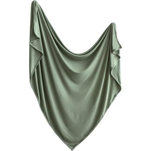 mushie Stretchy Baby Swaddle Blanket | Extra Soft & Snug Fit | 47"x47" (Dried Thyme)