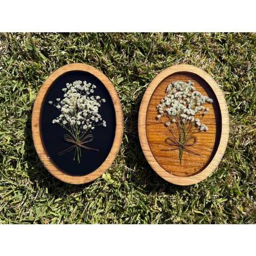 Handmade Resin Pressed Flower Frame: White Baby's Breath Floral Wall Art