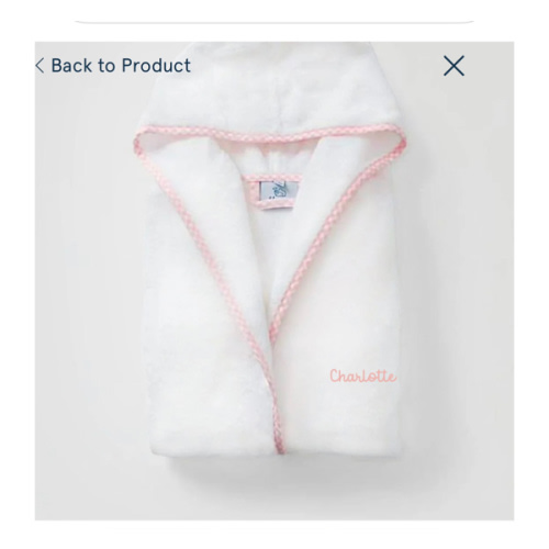 Kids' Bathrobe white with pink gingham