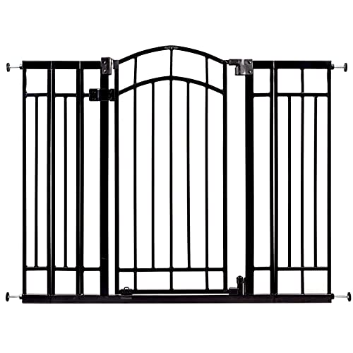 Ingenuity Multi-Use Decorative Extra Tall Walk-Thru Baby Gate, Fits Openings 28.5-48 Inch (Pack of 1), Black Metal, for Doorways and Stairways, 36' Tall Baby and Pet Gate, Black, One Size