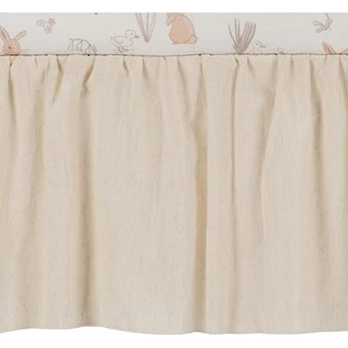 Lambs & Ivy Signature Creamy Ivory Cotton/Linen Baby Crib Skirt/Dust Ruffle