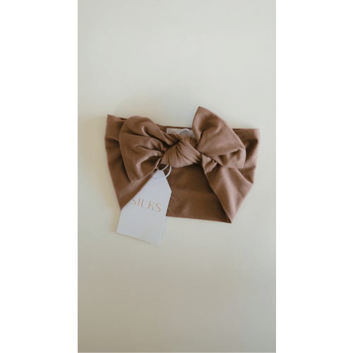 Infant Knot Head Bow in Brown – Silks