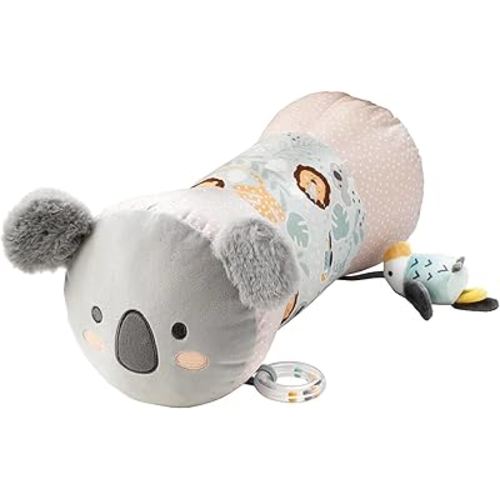 Nuby Animal Adventures Tummy Time Pillow - Infant Sensory Toy with Baby-Safe Mirror - Koala