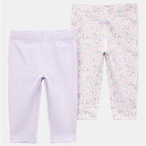 Baby Girl 2-Pack Floral Pull-On Pants - Purple | Carter's