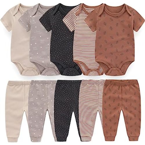 Baby Layette Set Baby Boys' 9-Piece Bodysuits Pants Set Toddler Girl Boy Unisex Baby Gift Sets