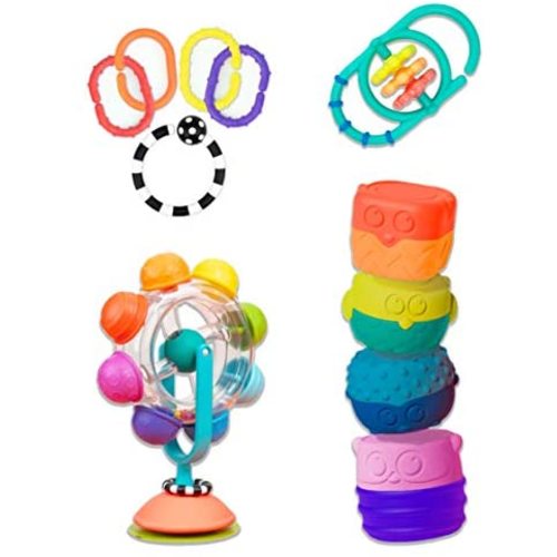 Sassy The Mover & Shaker Sensory Toy Gift Set for Ages 6+ Months, Multi, 6 Count