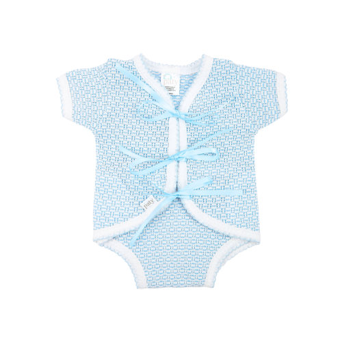 Paty Knit Ribbon Tie Onesie with Built-In Diaper Cover