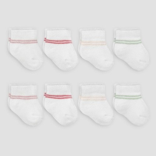 Carter's Just One You® Baby Girls' 8pk Striped Ankle Socks - 12M