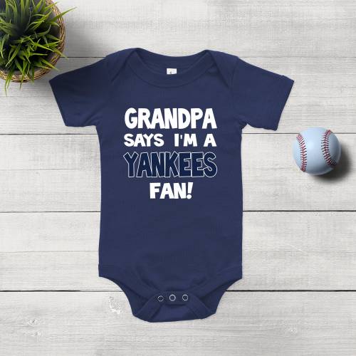Grandpa says I'm a Yankees Fan Baby bodysuit