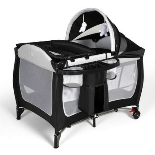 TODECARE 4 in 1 Baby Bassinet, Portable Pack and Play, Convertible Bedside Crib Sleeper, Diaper Changer, Storage Basket & Travel Bag