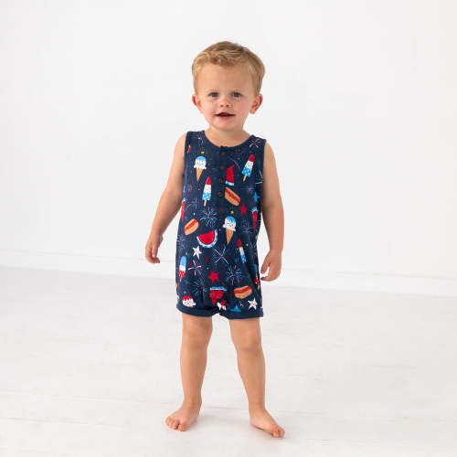 Snacks & Sparkles Henley Tank Romper – Little Sleepies