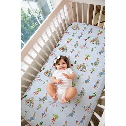 Peter Rabbit Nursery Crib Set Handmade Beatrix Potter Fitted Crib Sheet Pillow Case Bedding Set