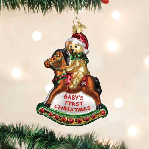 Rocking Horse Teddy Ornament | Old World Christmas™