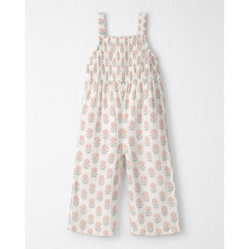 Toddler Girl Organic Cotton Gauze Jumpsuit in Rosebud Petal Print - Little Planet | Carter's
