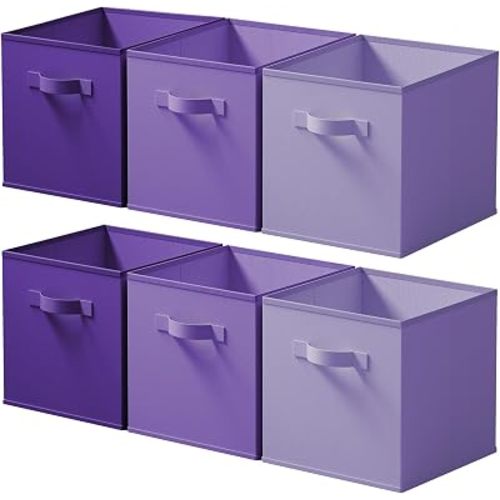 Cupic Cupid 6-Pack 11x11 Cube Storage Bins, Cube Bins, Purple Gradient