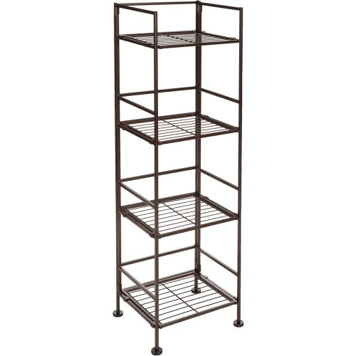 Amazon Basics 4-Tier Iron Towel Shelf Black 11.4"L x 11.8"W x 44.5"H
