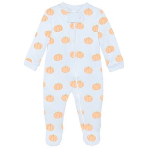 Halloween Pumpkin Blue Zipper Footie