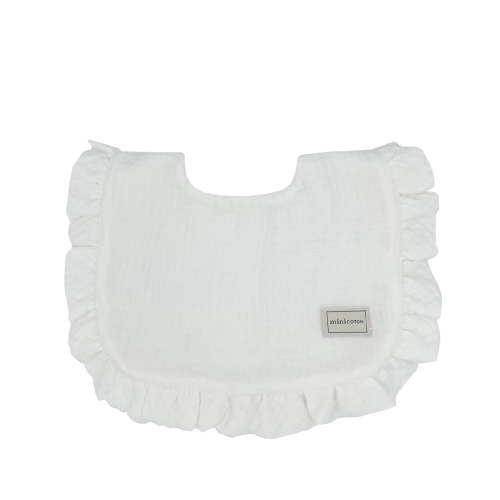 Ruffle Bib White · Minicoton