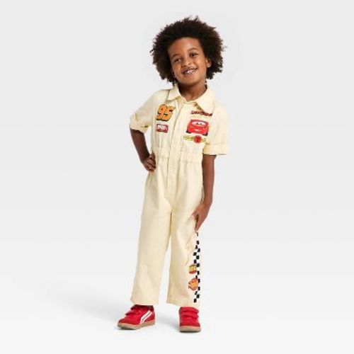 Toddler Boys' Disney Cars Lightning McQueen Mechanic Jumpsuit - Khaki