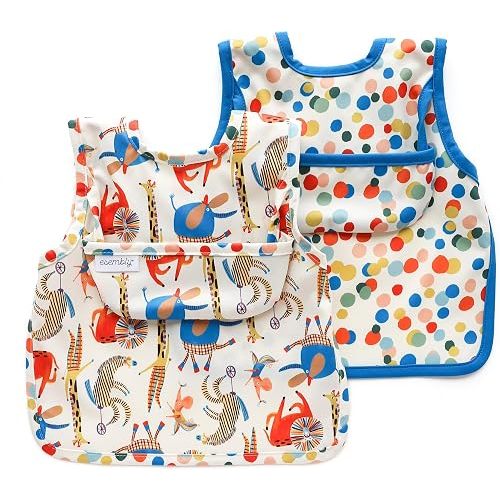 Esembly Bib for Toddler, Waterproof 2 pack - Circus + Funfetti, Size 2
