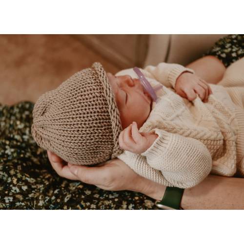 Merino Knit Baby Hat, Neutral Colored Newborn Baby Beanie, Natural Fiber