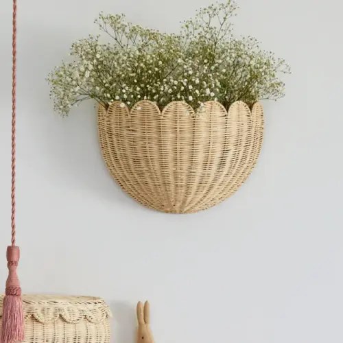 Garden Style Rattan Wall Hanging Key Storage Basket Home Decoration Toys Sundry Storage Basket Hand-woven Basket - AliExpress
