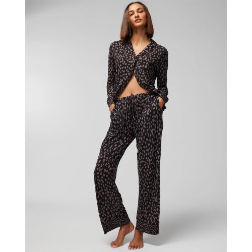 Solid Piped Pajama Pants