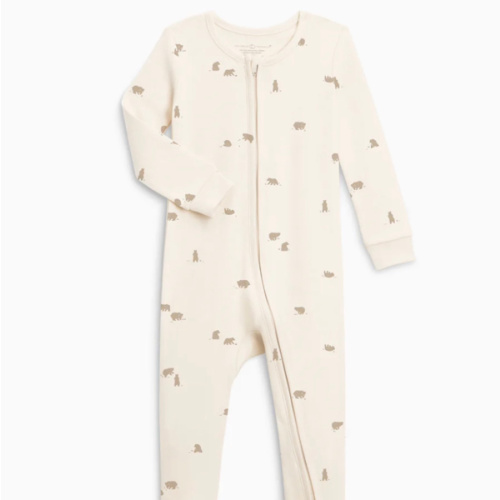 Peyton Zipper Sleeper | Bear / Truffle + Thyme