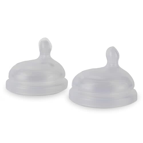 MILK & WATER Anti-Colic Nipples, Set of 2 - Fast Flow (6+ Months) Super Latch Nipple Pack - Mimics Natural Feeding for Easy Transition from Breast to Bottle - BPA-Free, Soft Silicone