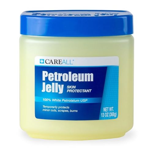 CareAll Petroleum Jelly 13 Oz Jar., Unscented, 100% Pure White Petrolatum Jelly USP, Protectant for Minor Cuts, Scrapes, Burns. Moisturizer for Dry Skin and Lips.