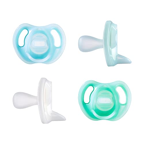 Tommee Tippee Ultra-Light Silicone Pacifier, Symmetrical One-Piece Design, BPA-Free Silicone Binkies, 0-6m, 4 Count