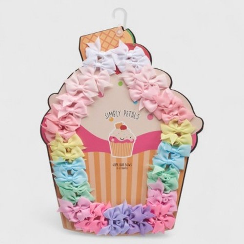 Simply Petals 40-Pack Cupcake Themed Baby Hair Bow Set - Assorted Baby Bows for 0-12 Months, Colorful Clips for Infants, Girl, 40pcs