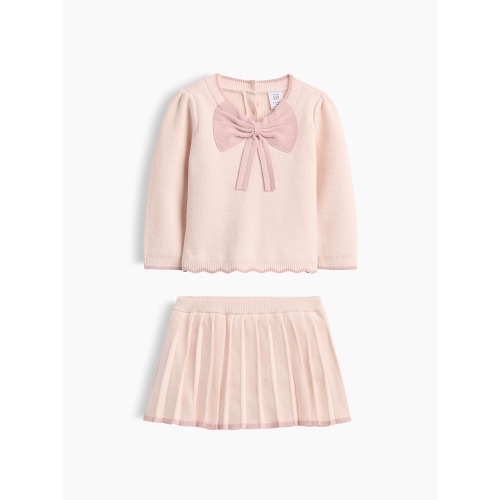 Baby Bow Sweater Skort Set