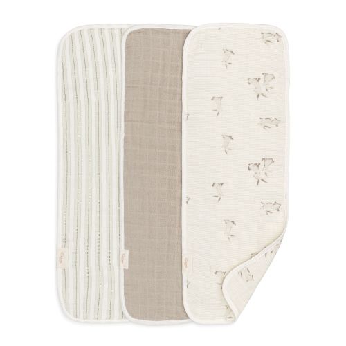 Avery 3 pc. Organic Cotton Burp Cloths Set | Crane Baby