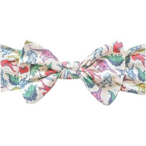 Copper Pearl Baby Stretchy Soft Knit Headband Bow Dinosaurs of Jurassic Park