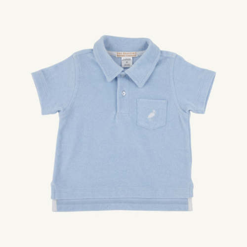 Prim & Proper Polo (Terrycloth) - Beale Street Blue with Worth Avenue White Stork