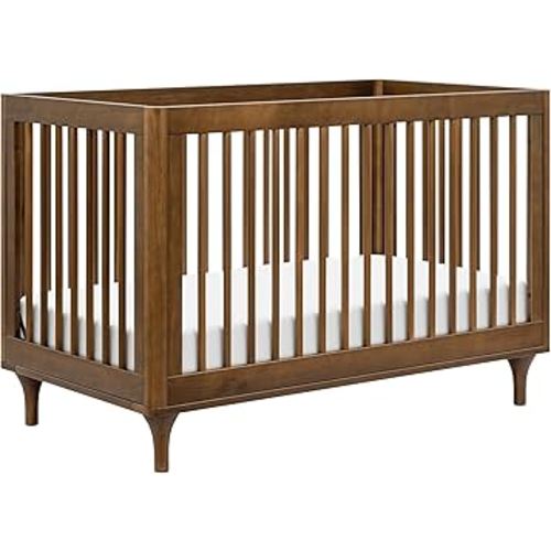 babyletto Lolly 3-in-1 Convertible Baby Crib - GREENGUARD Gold Certified Convertible Crib to Toddler Bed & Daybed - Wooden Baby Bed with 4 Adjustable Mattress Heights - Easy Assembly - Natural Walnut