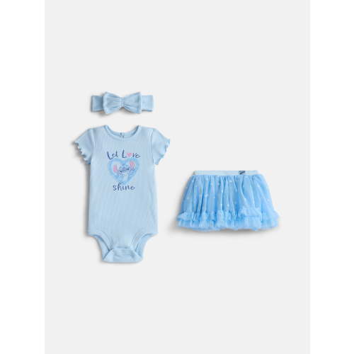 Stitch Baby Girls Graphic Bodysuit and Skirt Set with Matching Headband, 3-Piece, Sizes 0/3M-24M