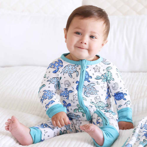 Sea Turtle Splash Convertible Zip Romper