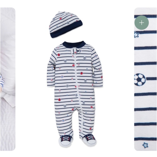 Sports Star 2-Way-Zip Footed One-Piece and Hat
