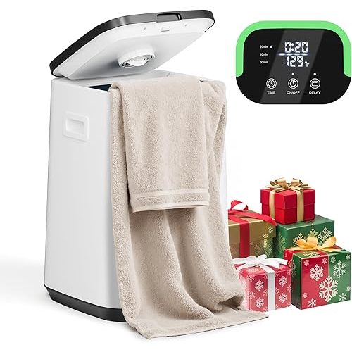 Towel Warmer, 23L Towel Warmers for Bathroom Features 24 Hours Delay and Child Lock, Higher Temperatures and Quicker Heating of Towels, Bathrobes and Blankets, Ideal Gifts for Her