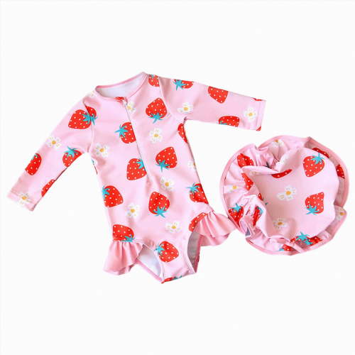 Gubotare Baby Swim Newborn Baby Swimsuit Girl Infant Bathing Suit Girl Long Sleeve Baby Girls' Swimwear Swimming Swim Suit 18 24 Months (Light Pink,18-24 Months)