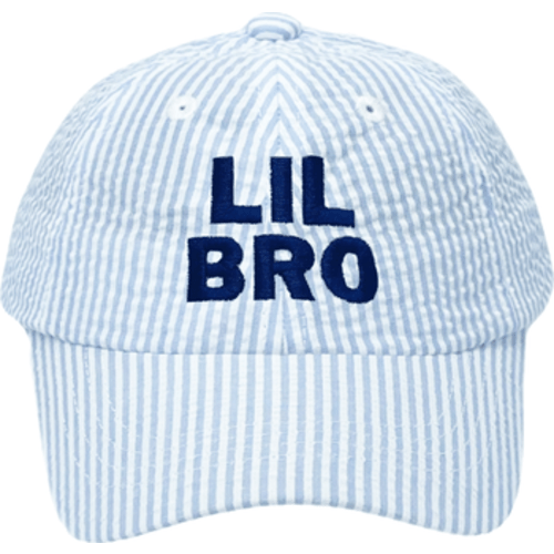 Lil Bro Seersucker Baseball Hat, X-Small