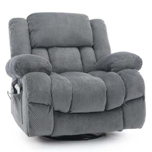 Latitude Run® Kinue 41.3" Oversized Swivel Recliner Chair With Massage & Heating & Reviews | Wayfair
