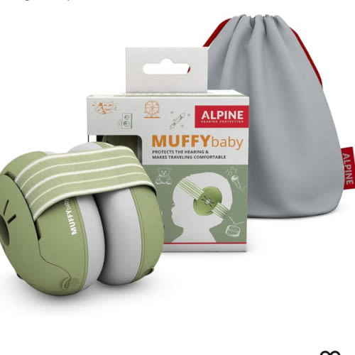 Alpine Muffy Baby Ear Protection for Babies and Toddlers up to 36 Months - CE & ANSI Certified - Noise Reduction Earmuffs - Comfortable Baby Headphones Against Hearing Damage & Improves Sleep - Green