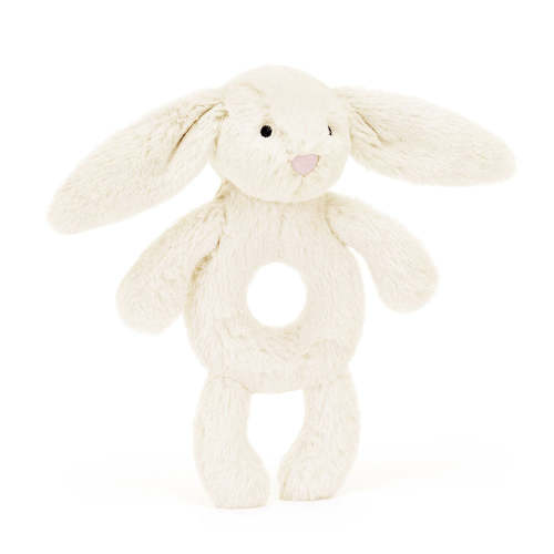 Cream Bashful Bunny Ring Rattle